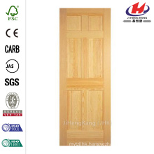 30 in. x 80 in. 6-Panel Solid Core Unfinished Clear Pine Single Prehung Interior Door
